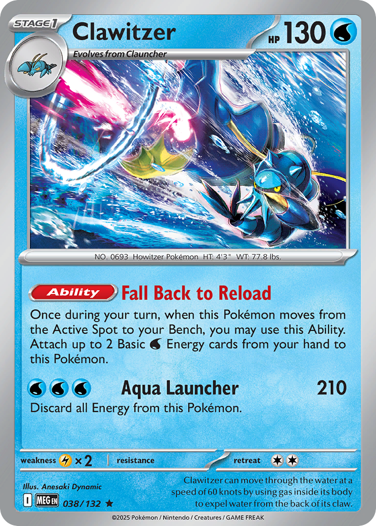 Clawitzer 38 Mega Evolution Pokémon card