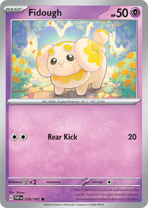 Fidough 38 Paldean Fates Pokémon card