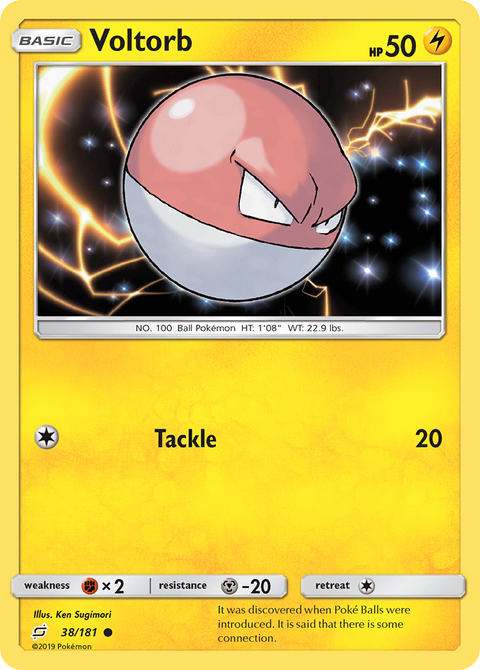 Voltorb 38 Team Up Pokémon card