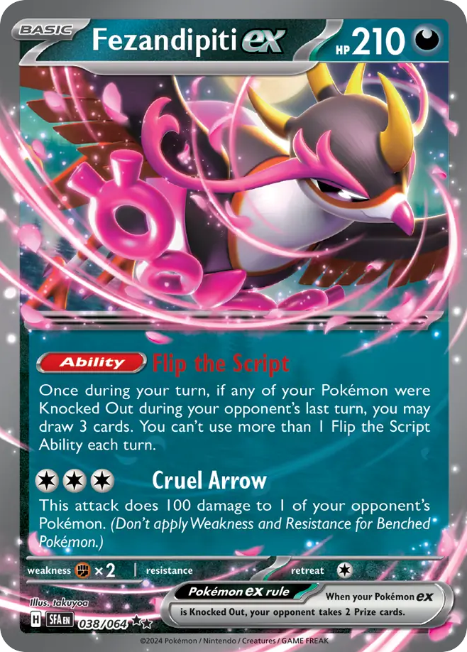 Fezandipiti ex 38 Shrouded Fable Pokémon card