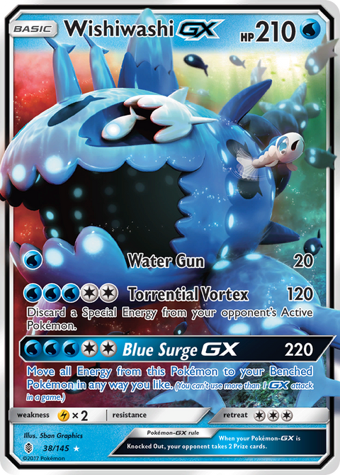 Wishiwashi-GX 38 Guardians Rising Pokémon card