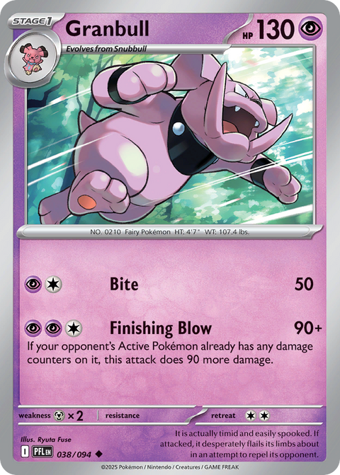 Granbull 38 Phantasmal Flames Pokémon card