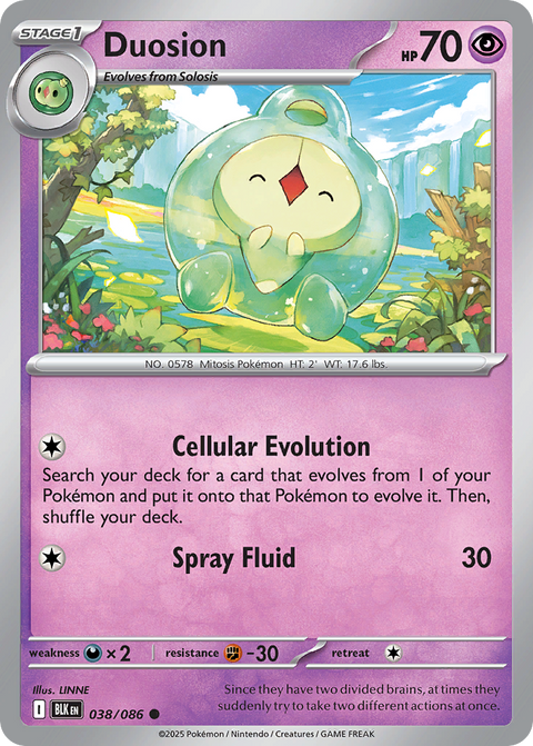 Duosion 38 Black Bolt Pokémon card