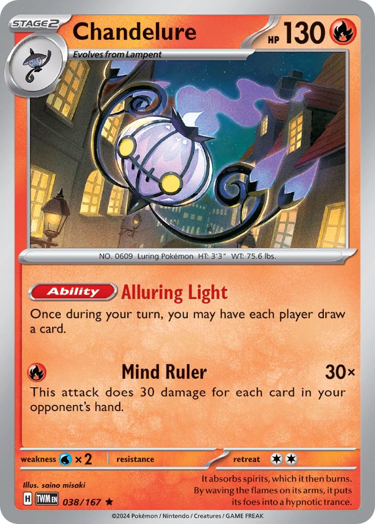 Chandelure 38 Twilight Masquerade Pokémon card