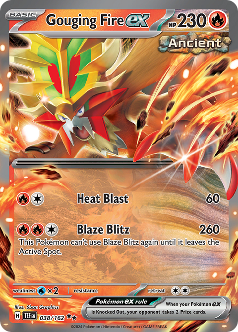 Gouging Fire ex 38 Temporal Forces Pokémon card
