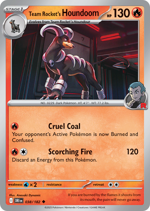 Team Rocket's Houndoom 38 Destined Rivals Pokémon card