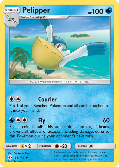 Pelipper 38 Sun & Moon Pokémon card