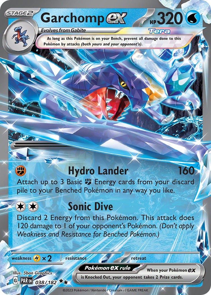 Garchomp ex 38 Paradox Rift Pokémon card