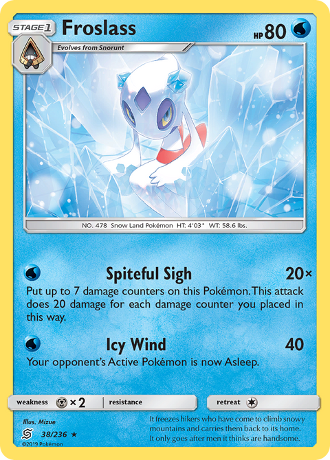 Froslass 38 Unified Minds Pokémon card