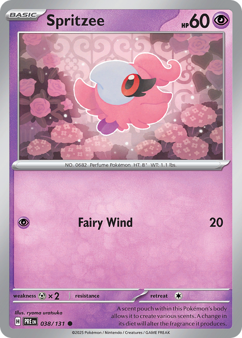 Spritzee 38 Prismatic Evolutions Pokémon card