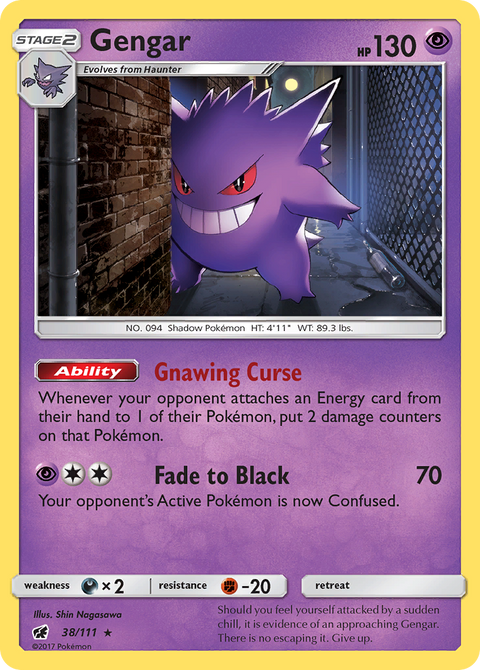 Gengar 38 Crimson Invasion Pokémon card