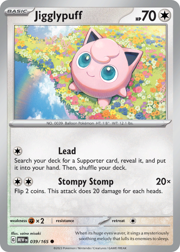 Jigglypuff 39 151 Pokémon card