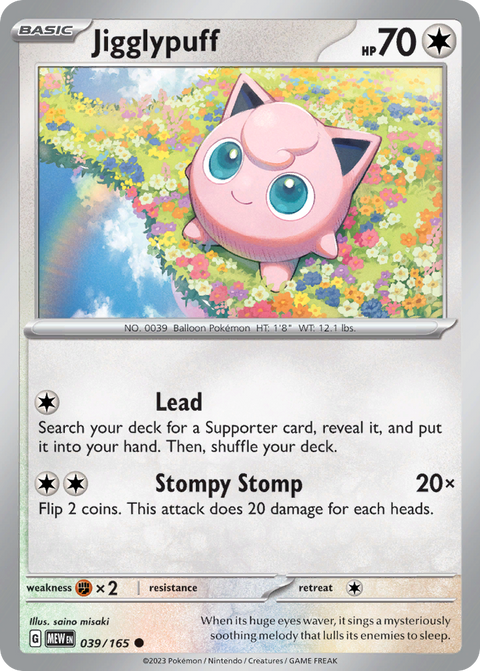 Jigglypuff 39 151 Pokémon card