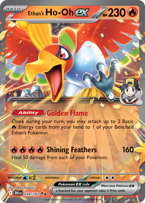 Ethan's Ho-Oh ex 39 Destined Rivals Pokémon card