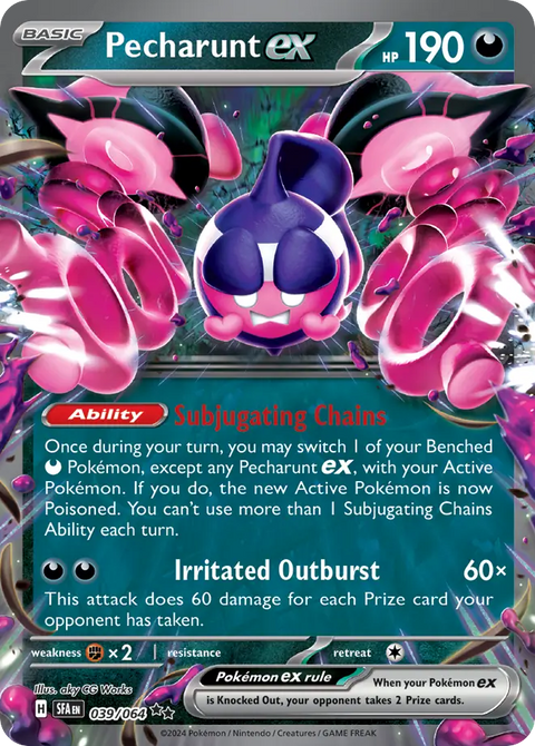 Pecharunt ex 39 Shrouded Fable Pokémon card