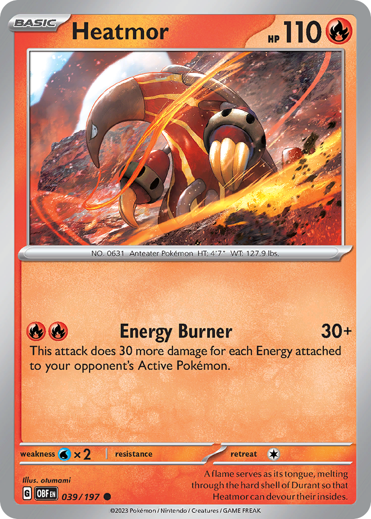 Heatmor 39 Obsidian Flames Pokémon card
