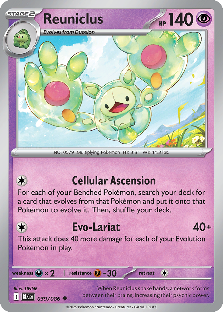 Reuniclus 39 Black Bolt Pokémon card