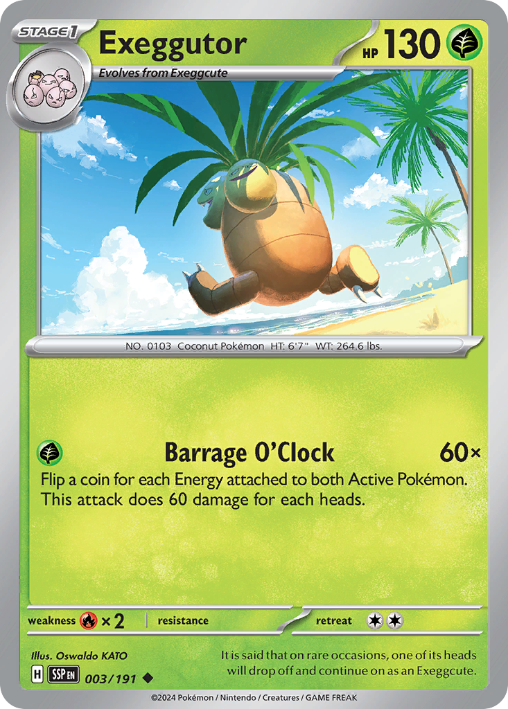 Exeggutor 3 Surging Sparks Pokémon card