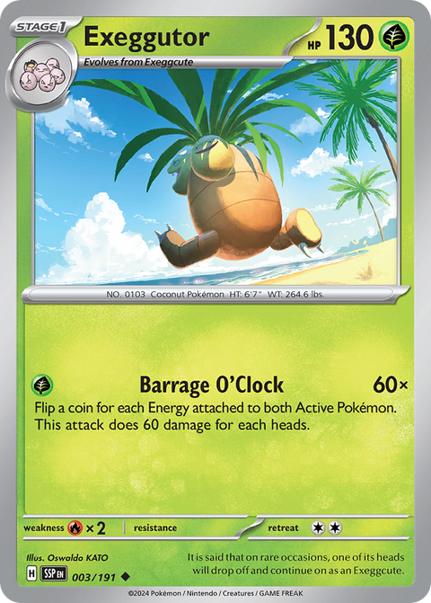 Exeggutor 3 Surging Sparks Pokémon card