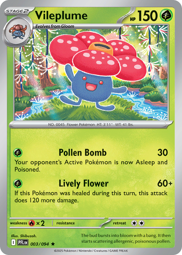 Vileplume 3 Phantasmal Flames Pokémon card