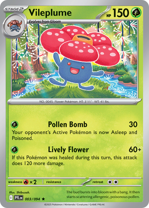 Vileplume 3 Phantasmal Flames Pokémon card