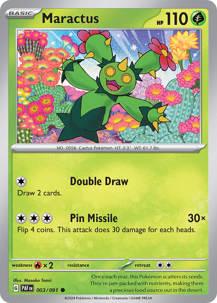 Maractus 3 Paldean Fates Pokémon card
