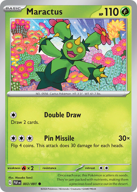 Maractus 3 Paldean Fates Pokémon card