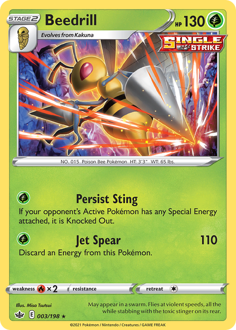 Beedrill 3 Chilling Reign Pokémon card