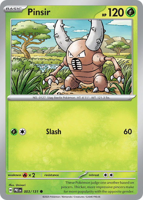 Pinsir 3 Prismatic Evolutions Pokémon card