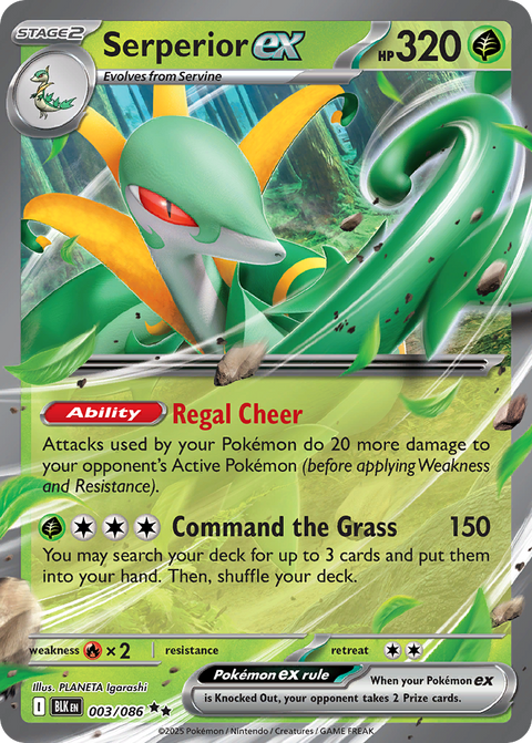 Serperior ex 3 Black Bolt Pokémon card