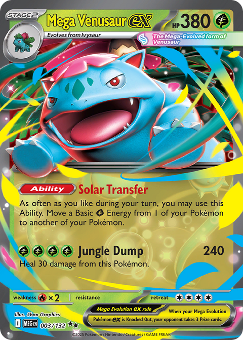 Mega Venusaur ex 3 Mega Evolution Pokémon card