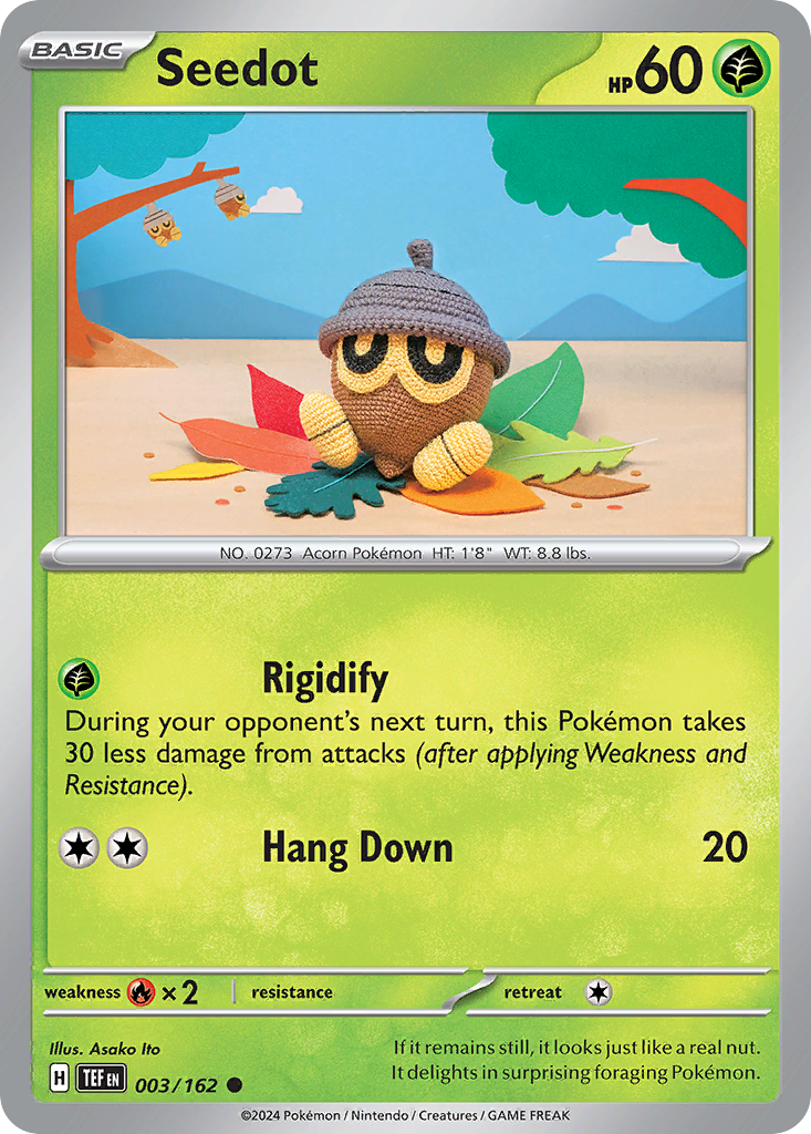 Seedot 3 Temporal Forces Pokémon card