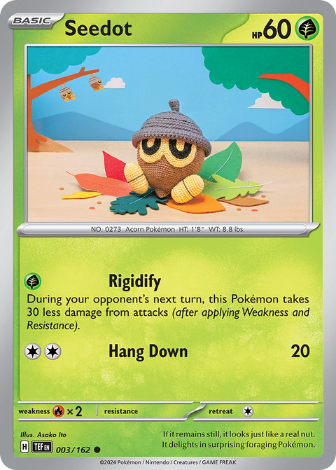 Seedot 3 Temporal Forces Pokémon card