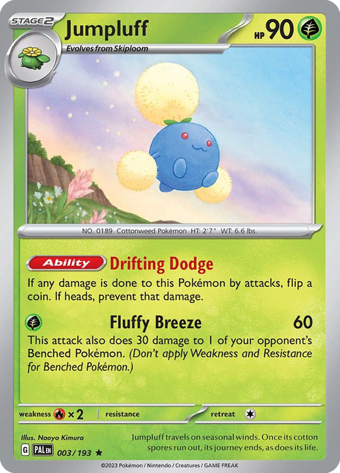 Jumpluff 3 Paldea Evolved Pokémon card
