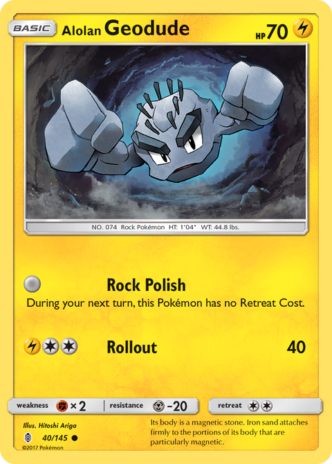 Alolan Geodude 40 Guardians Rising Pokémon card