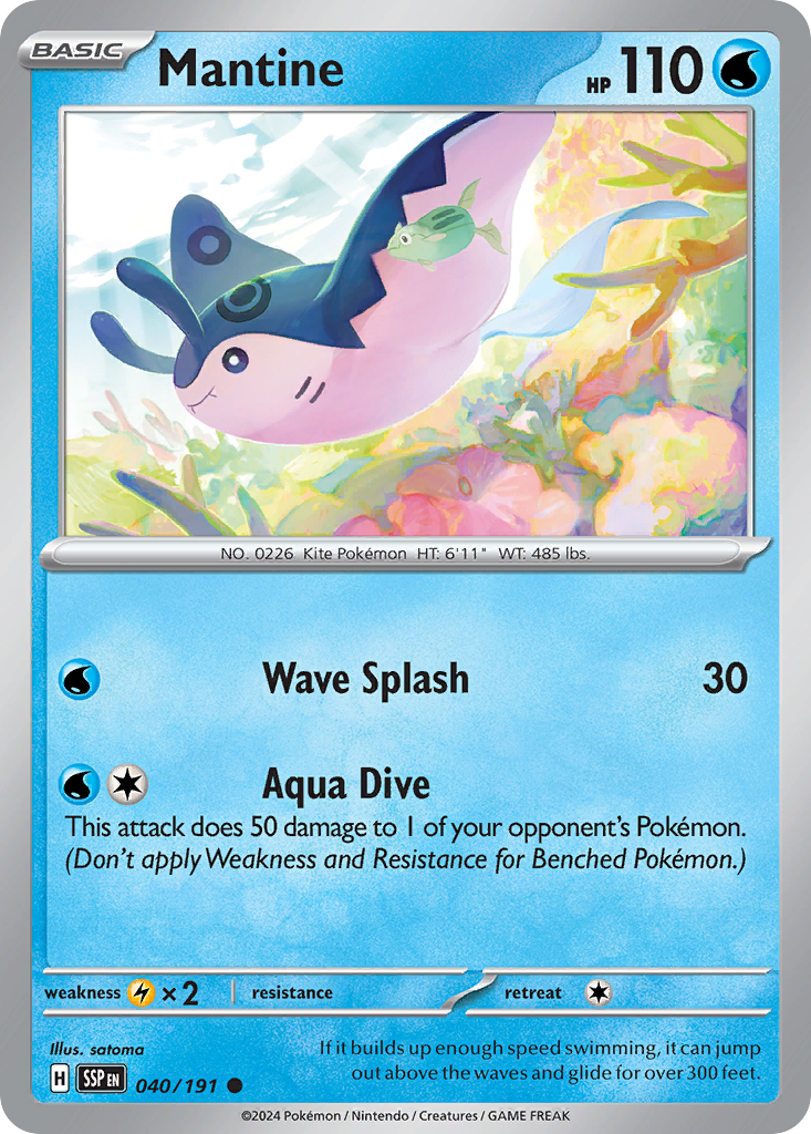 Mantine 40 Surging Sparks Pokémon card