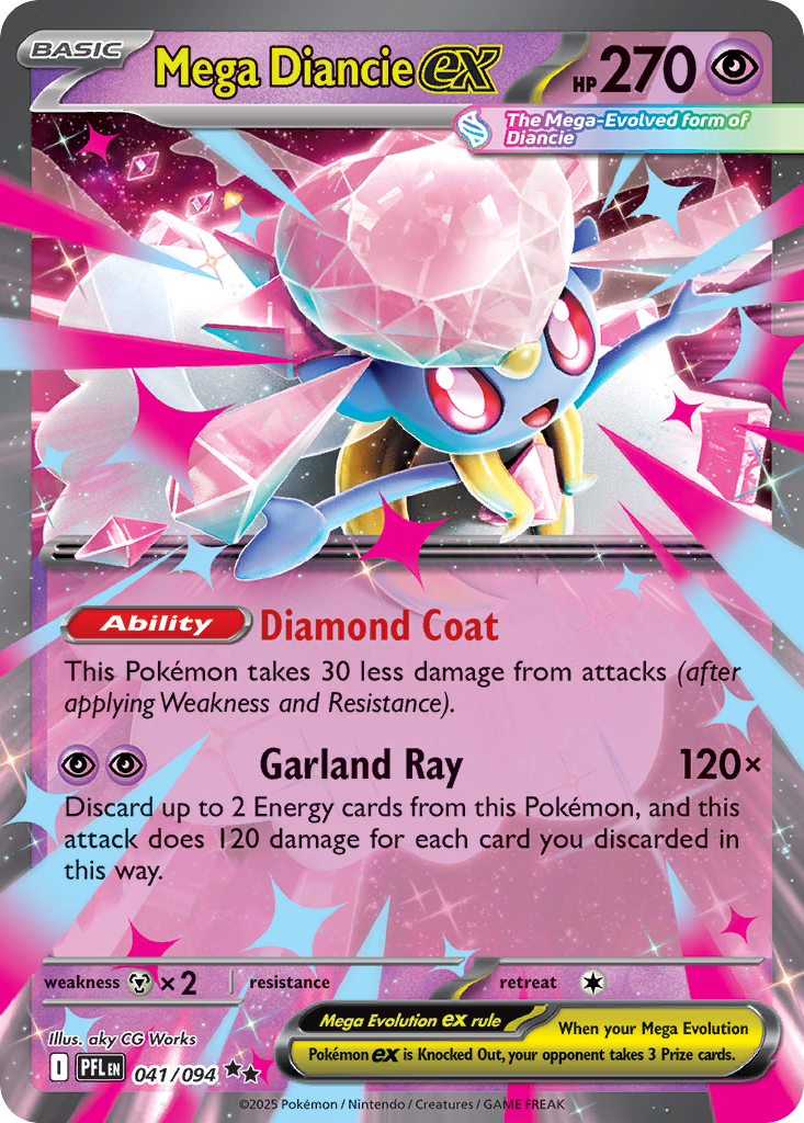 Mega Diancie ex 41 Phantasmal Flames Pokémon card