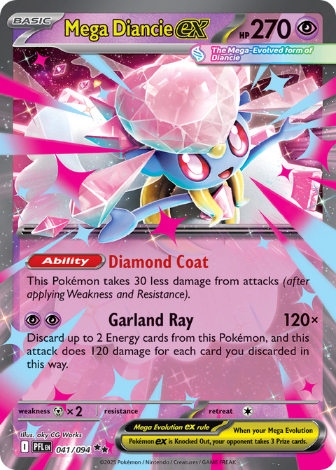 Mega Diancie ex 41 Phantasmal Flames Pokémon card