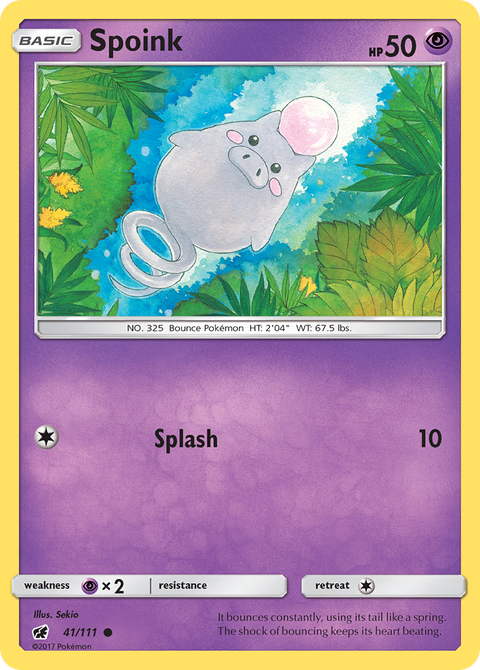 Spoink 41 Crimson Invasion Pokémon card