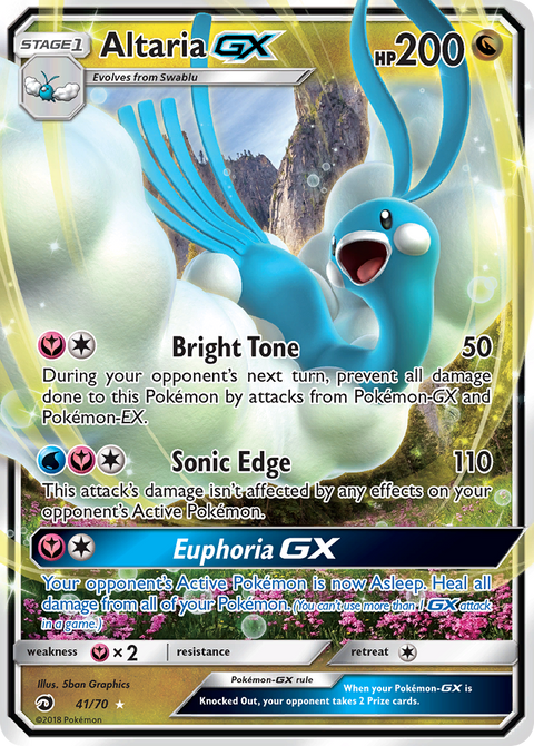 Altaria-GX 41 Dragon Majesty Pokémon card