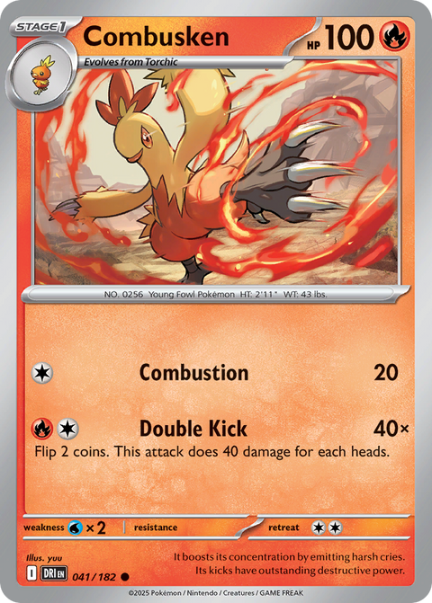 Combusken 41 Destined Rivals Pokémon card