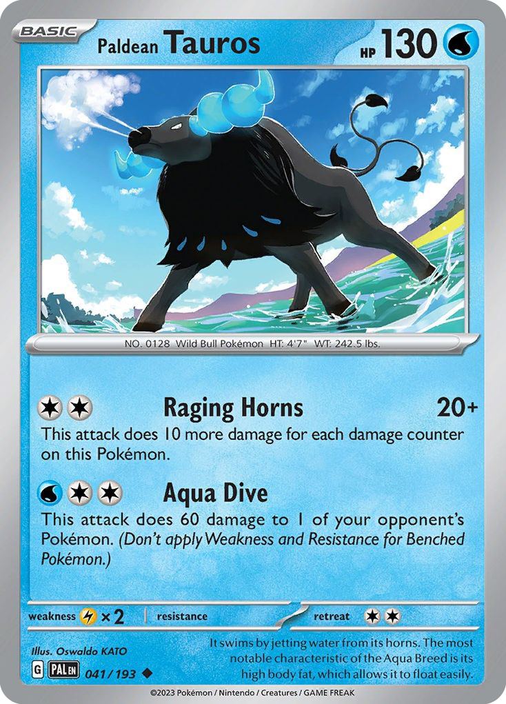 Paldean Tauros 41 Paldea Evolved Pokémon card