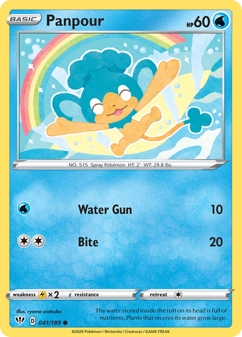 Panpour 41 Darkness Ablaze Pokémon card