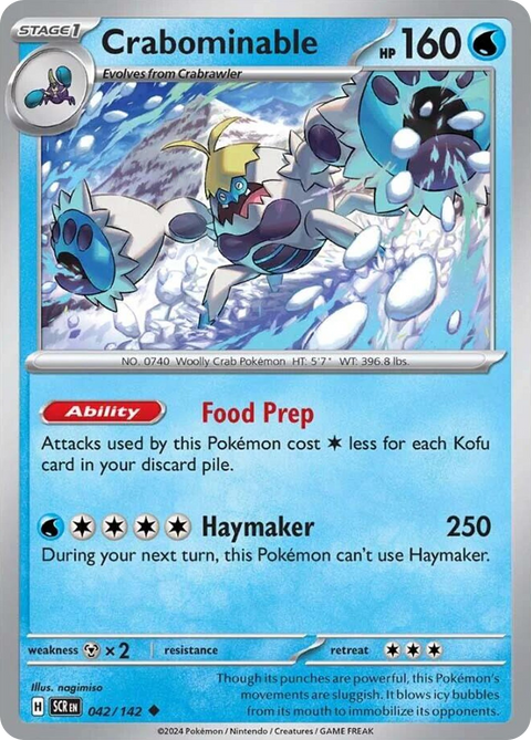 Crabominable 42 Stellar Crown Pokémon card