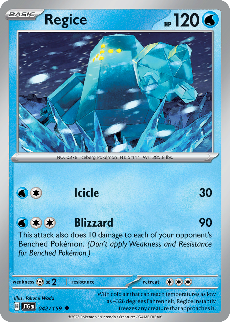 Regice 42 Journey Together Pokémon card