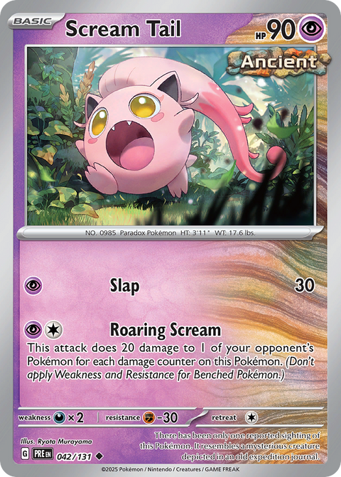 Scream Tail 42 Prismatic Evolutions Pokémon card