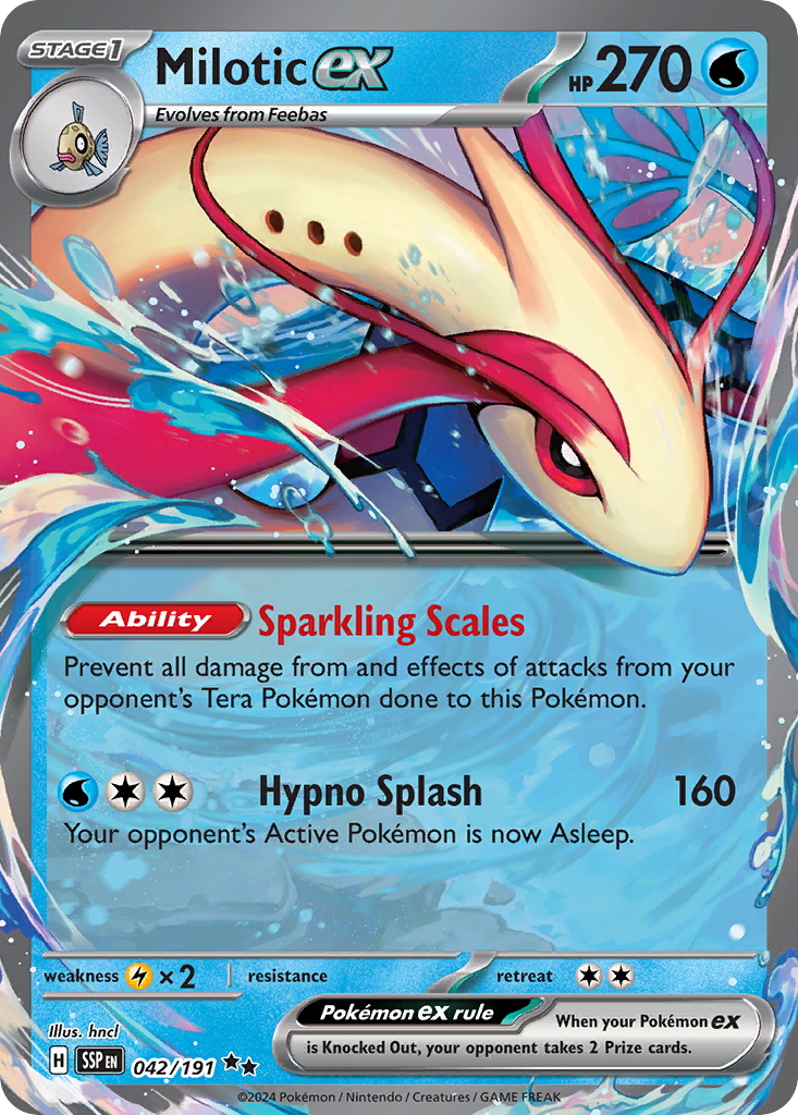 Milotic ex 42 Surging Sparks Pokémon card