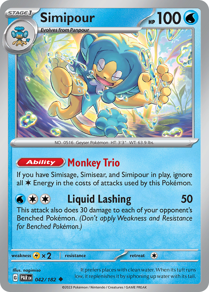 Simipour 42 Paradox Rift Pokémon card