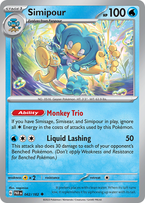 Simipour 42 Paradox Rift Pokémon card