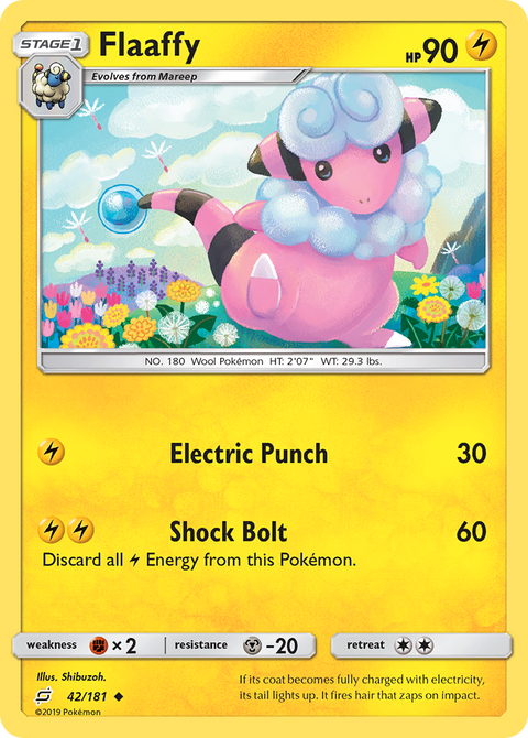 Flaaffy 42 Team Up Pokémon card